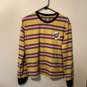 Santa Cruz, Yellow, Pink, blue and black long sleeve. Size S